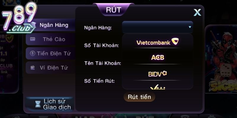 Các hình thức rút tiền 789Club phổ biến nhất